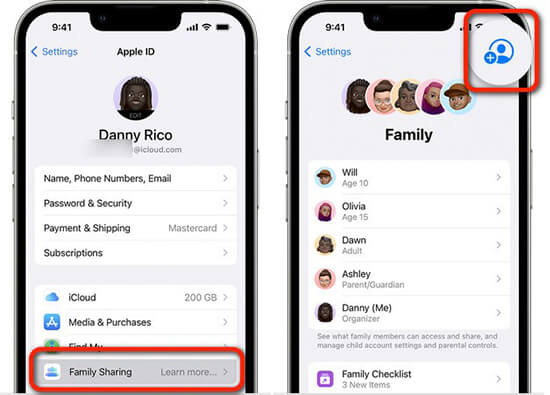 add family on apple music ios