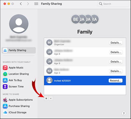 apple music family sharing add members