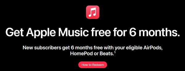 apple music 6 months free by apple products