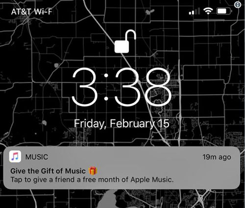 apple music free offer notification