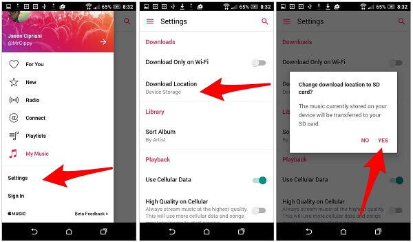 apple music to sd card android