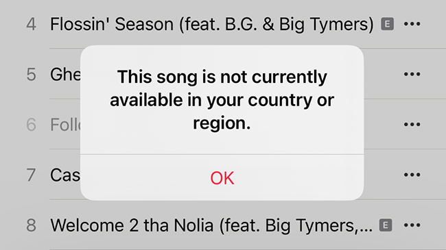apple music song not available in region or country