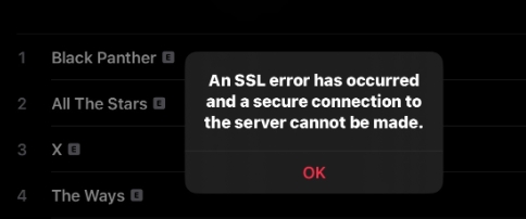 apple music ssl error