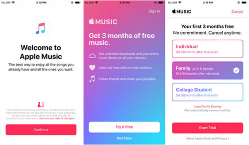 sign up apple music trial
