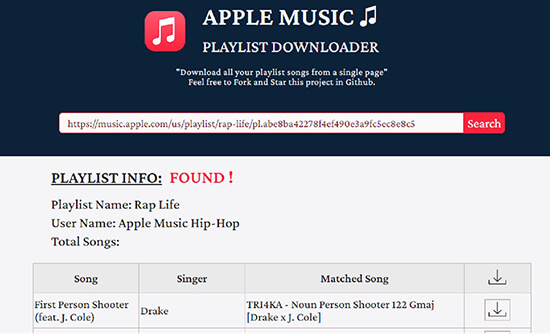 apple music playlist downloader online