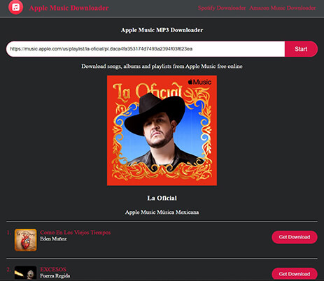 apple music list in applemusicdownloader