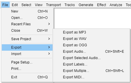 export audible audiobooks audacity