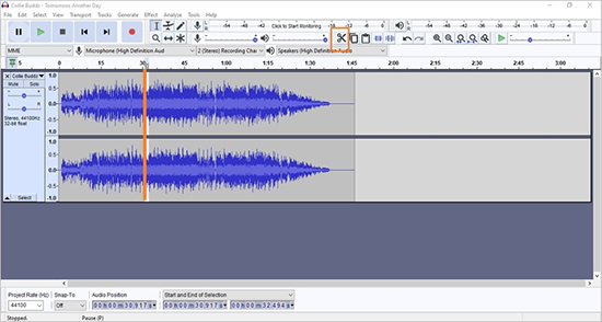 trim spotify songs on audacity