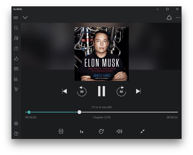 listen to audible on using windows 10 app