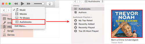 listen to audible audiobooks on itunes