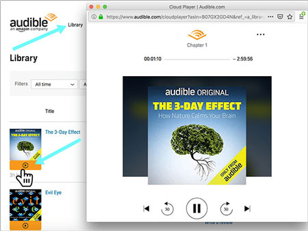 play audible on chromebook via audible cloud player