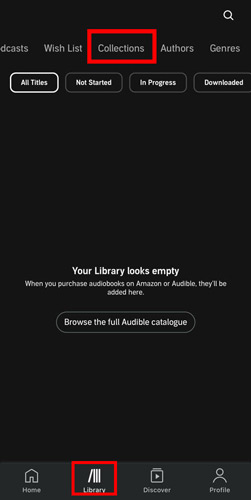 find audible collections to fix book not showing up in audible library