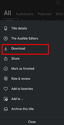 download audible books for airplane mode