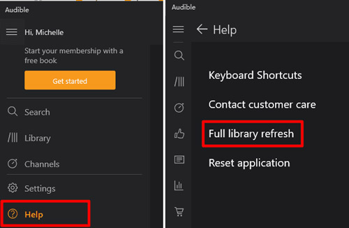 full library refresh on audible windows app