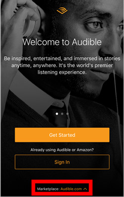 change marketplace to fix audible book not showing up in app