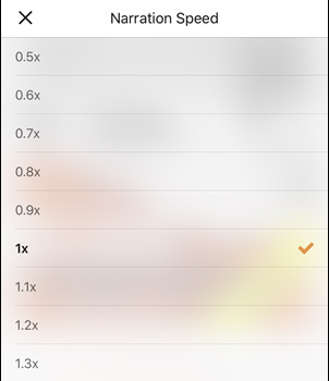 audible narration speed android