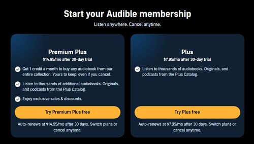audible plus and audible premium plus