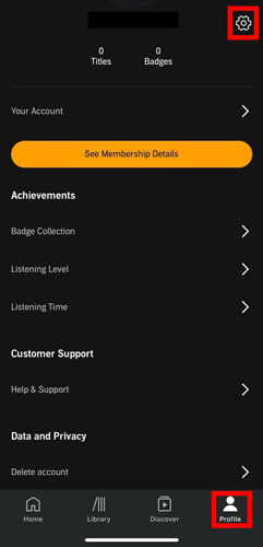 audible settings on iphone