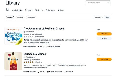 audible we browser library
