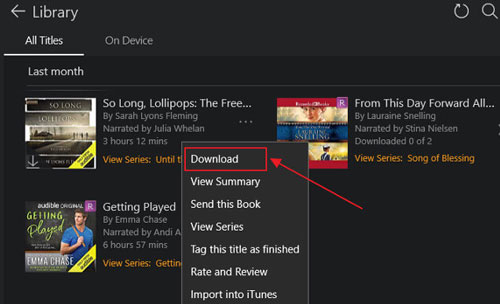 download audible books offline via audible windows app