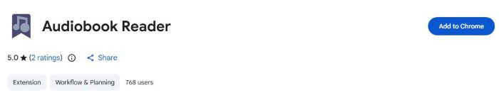 audiobook reader extension