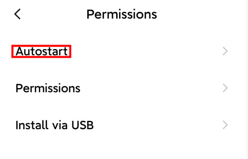 autostart option in android settings