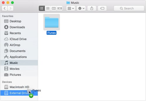 backup apple music to external drive