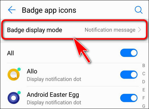 enable badge mode on huawei phone