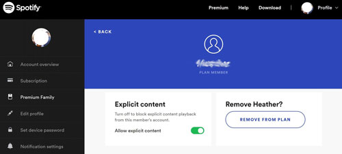 stop spotify explicit by spotify family plan