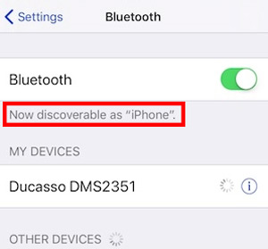 get device discoverable with bluetooth