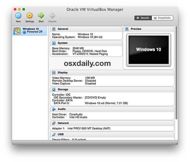 customize VM in VirtualBox 