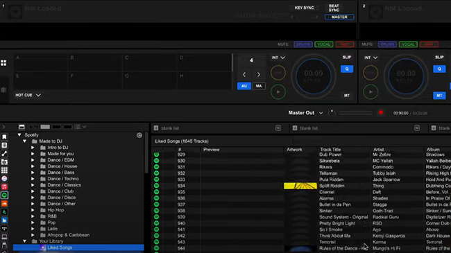 browse spotify libary in rekordbox