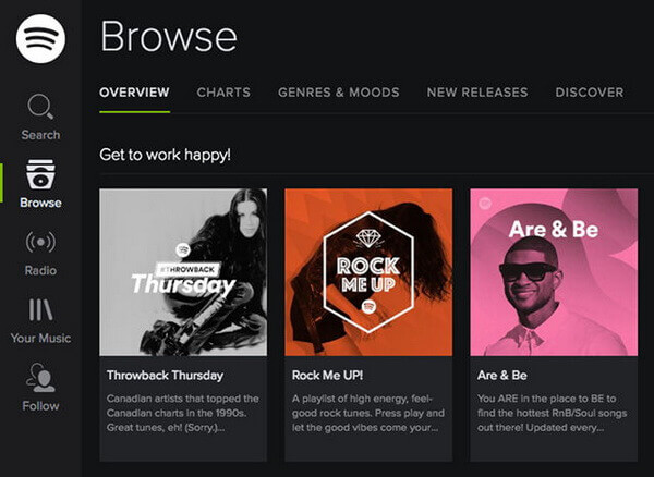 browse podcast on spotify