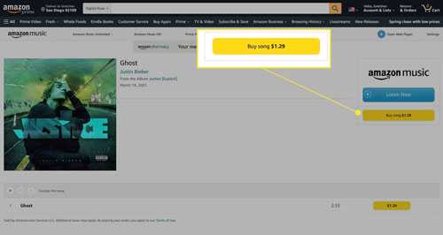 buy amazon music songs