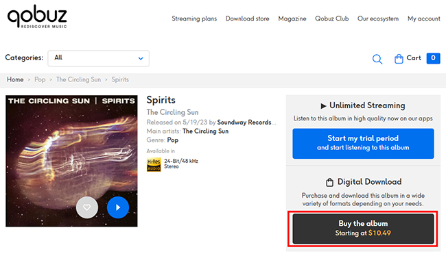 buy qobuz album to download