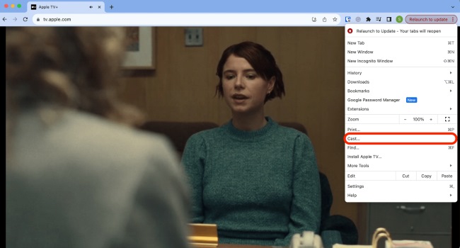 cast button apple tv chrome