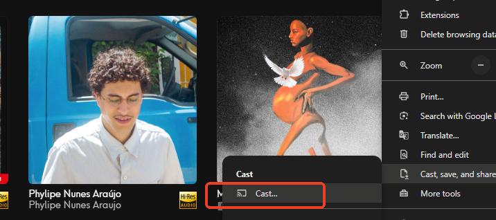 cast qobuz music on computer