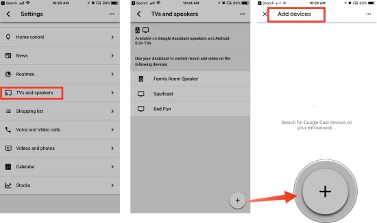 cast with google home