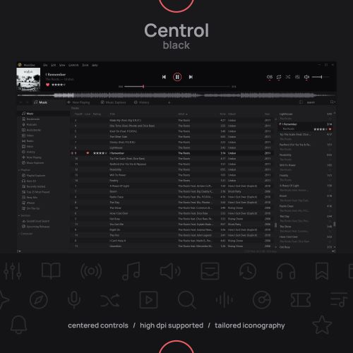 central black musicbee plugin