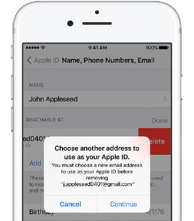 change apple id on iphone