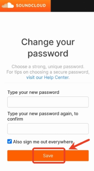 change soundcloud password mobile