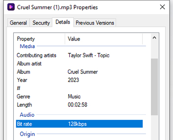 check spotify music bit rate