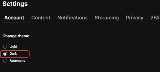 choose soundcloud dark theme in settings