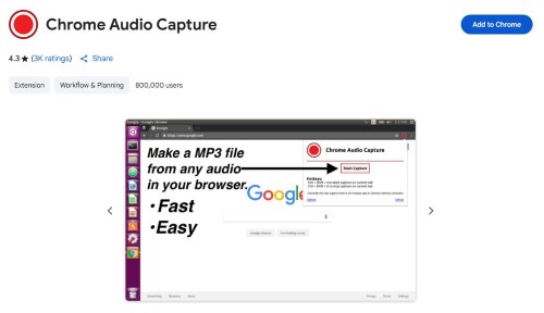 chrome audio capture extension