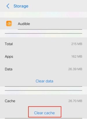 clear audible cache