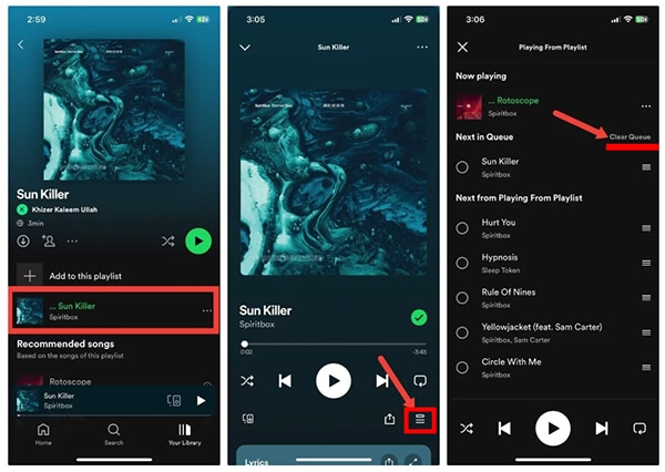 clear spotify queue android