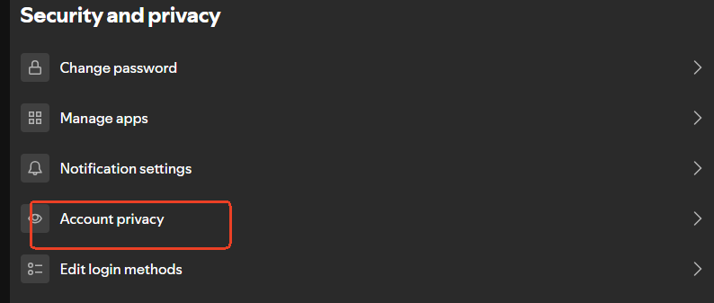 click account privacy button in spotify account overview page