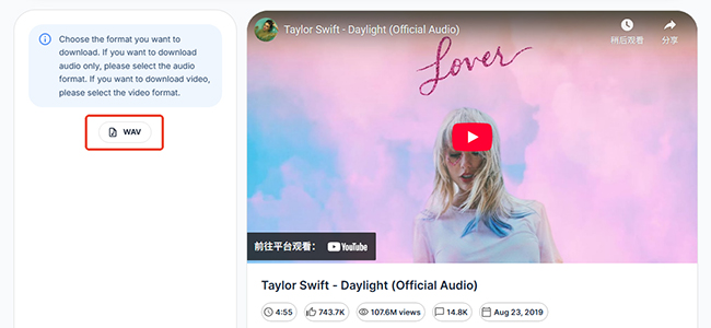 click wav download cutyt