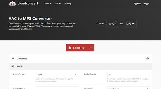 cloudconvert aac to mp3 converter