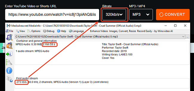 cnvmp3 audio quality analyze